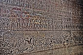 Angkor Wat temple, the bas-reliefs of the third enclosure. South Gallery Eastern Part the judgement of the dead by Yama